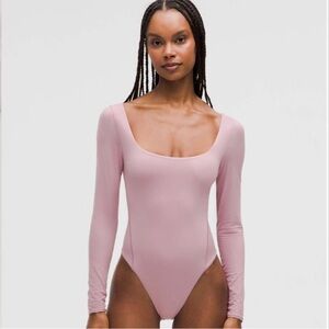 Lululemon NWT Wundermost Nulu Long-Sleeve Crewneck Bodysuit  Size XL. rose blush